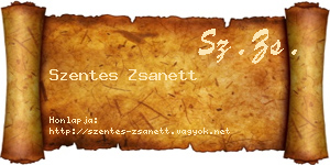 Szentes Zsanett névjegykártya